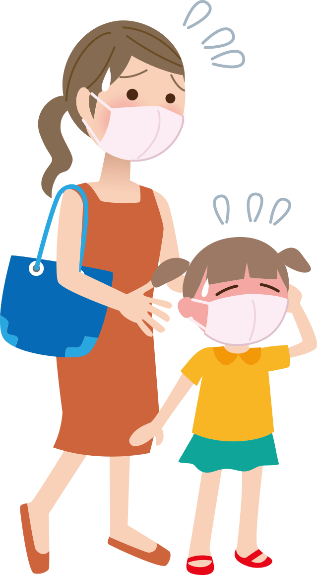 熱中症の子供を心配する親（イメージ）｜<?php echo $pageTtl ?>