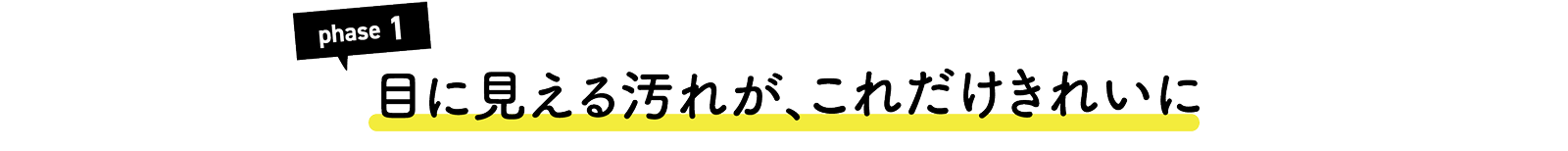 Phase1 目に見える汚れが、これだけきれいに。