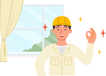 コンタクトボタンを押す女性のイラスト