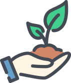 苗を持つ手のイラスト