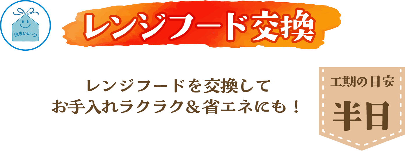 レンジフード交換 工期の目安 半日