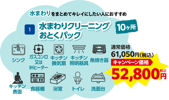 水まわりクリーニングおとくパック キャンペーン価格 52,800円