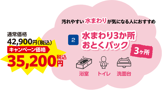 水まわり3か所おとくパック キャンペーン価格 35,200円