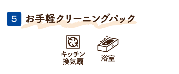 5 お手軽クリーニングパック キッチン換気扇・浴室