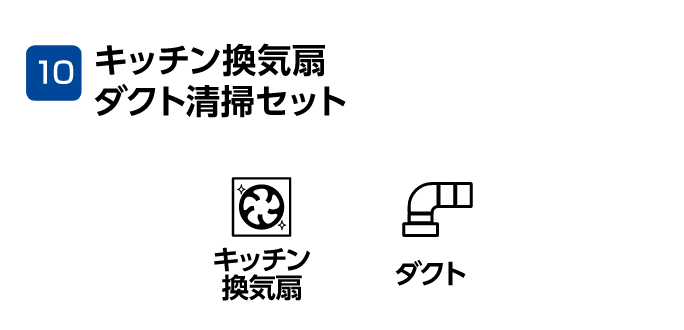 10 キッチン換気扇ダクト清掃セット キッチン換気扇・ダクト