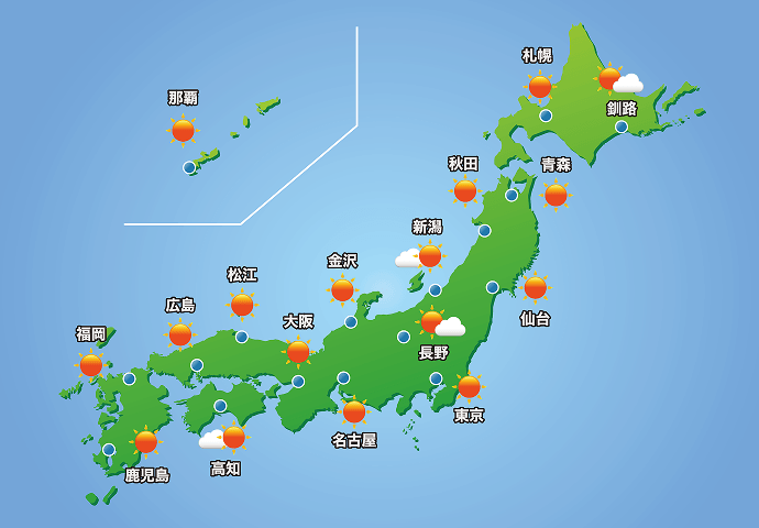 天気予報図のイラスト