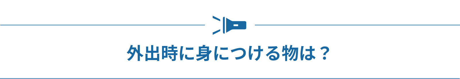外出時に身につける物は？