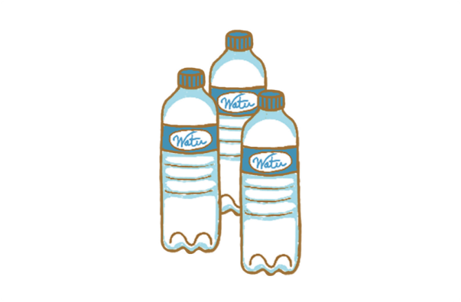 水3リットル分のペットボトルのイラスト