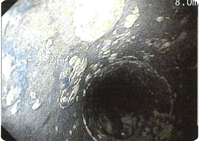 汚水管内に発生した錆び