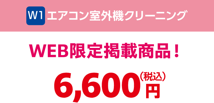 W1 エアコン室外機クリーニング WEB限定掲載商品 6,600円（税込）