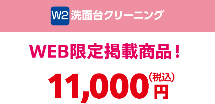 W2 洗面台クリーニング WEB限定掲載商品 11,000円（税込）