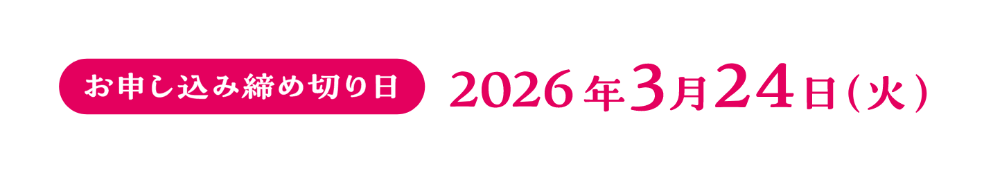 お申し込み締め切り日：2026年3月24日(火)