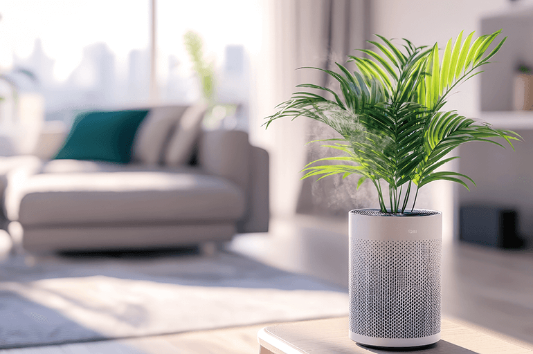 観葉植物が置かれたリビング