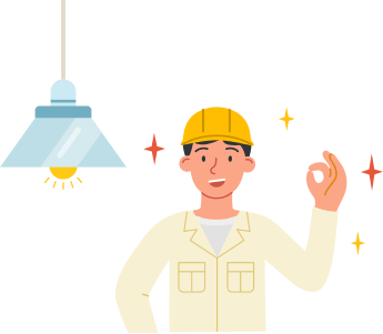 OKマークをする作業者のイラスト