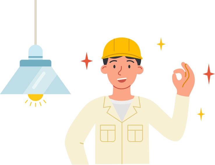 OKマークをする作業者のイラスト