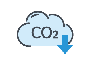 CO2を減らしているイラスト