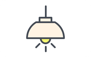 ライトが点灯しているイラスト