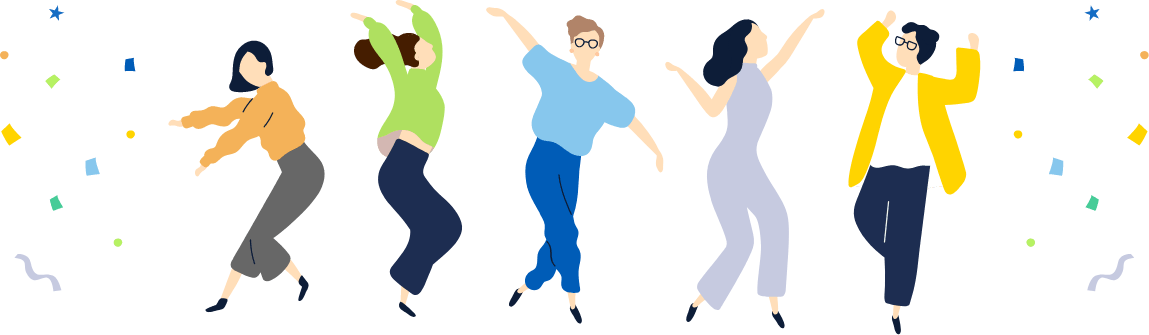 ダンスする人たちのイラスト