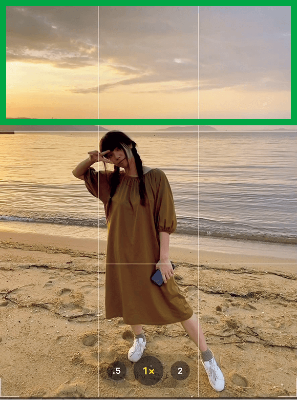 上に余白をとった撮影画面