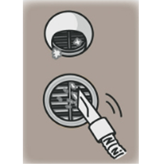 隙間ノズルで掃除機がけするイラスト