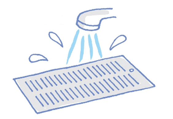 フィルターを水洗いするイラスト