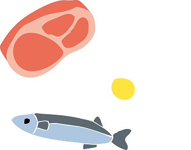 肉と魚と卵のイラスト