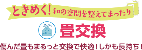 ときめく!和の空間を整えてまったり 畳み交換 傷んだ畳もまるっと交換で快適!しかも長持ち!