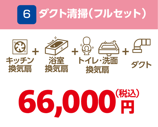 6 ダクト清掃（フルセット） 66,000円（税込）