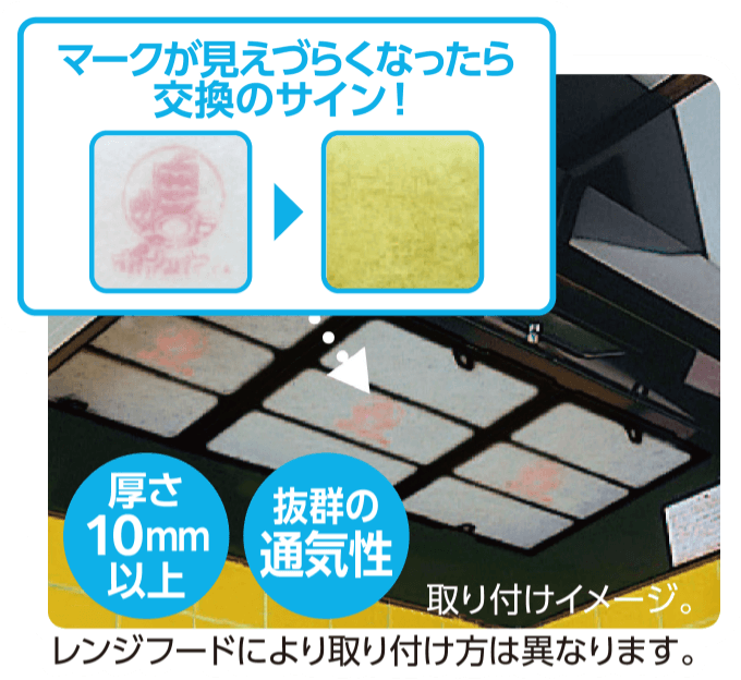 フィルターが取り付けられたレンジフードの写真