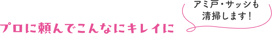 プロに頼んでこんなにキレイに アミ戸・サッシも清掃します！