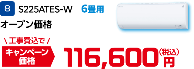 8 S225ATES-W オープン価格 キャンペーン価格:116,600円(税込)