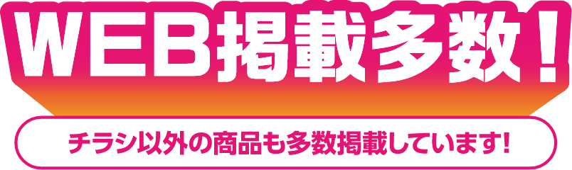 WEB掲載多数!チラシ以外の商品も多数掲載しています!