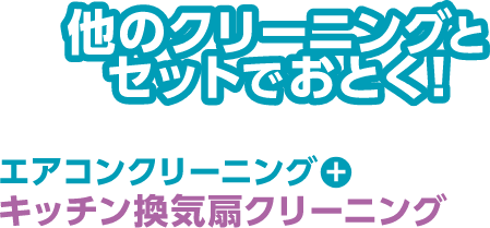 他のクリーニングとセットでおとく！