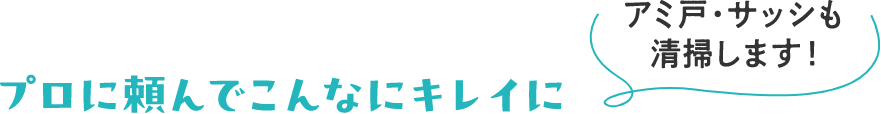 プロに頼んでこんなにキレイに アミ戸・サッシも清掃します!