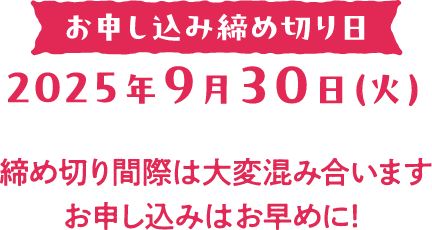 お申し込み締め切り日：2025年09月05日(金)