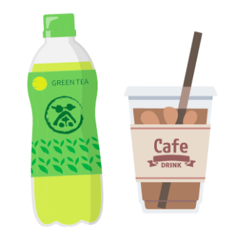 お茶とコーヒーのイラスト