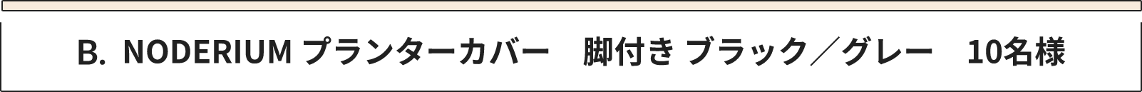 B NODERIUM プランターカバー　脚付き ブラック／グレー　10名様