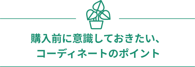 購入前に意識しておきたい、コーディネートのポイント