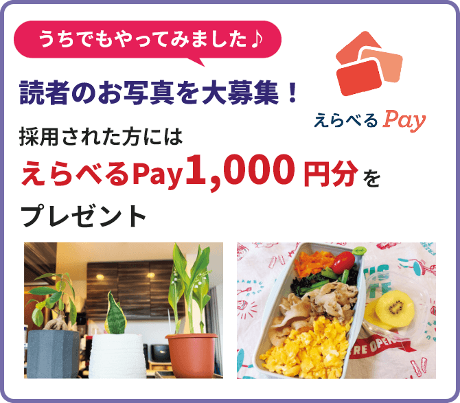 読者のお写真を大募集！採用された方には「えらべるPay 1,000円分」をプレゼント