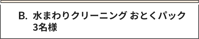 B 水まわりクリーニング おとくパック 3名様