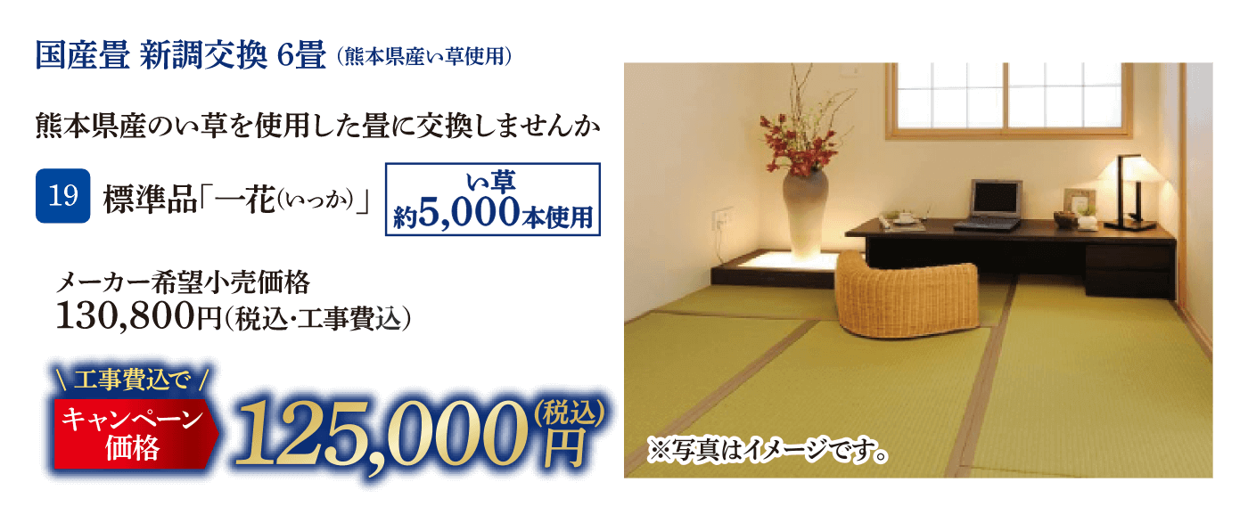 19 標準品「一花(いっか)」 メーカー希望小売価格：130,800円（税込・工事費別）、キャンペーン価格：125,000円（税込・工事費込）