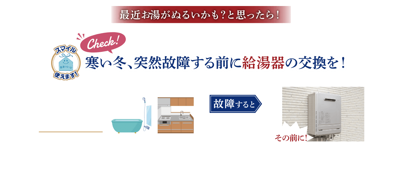 最近お湯がぬるいかも？と思ったら！寒い冬、突然故障する前に給湯器の交換を！