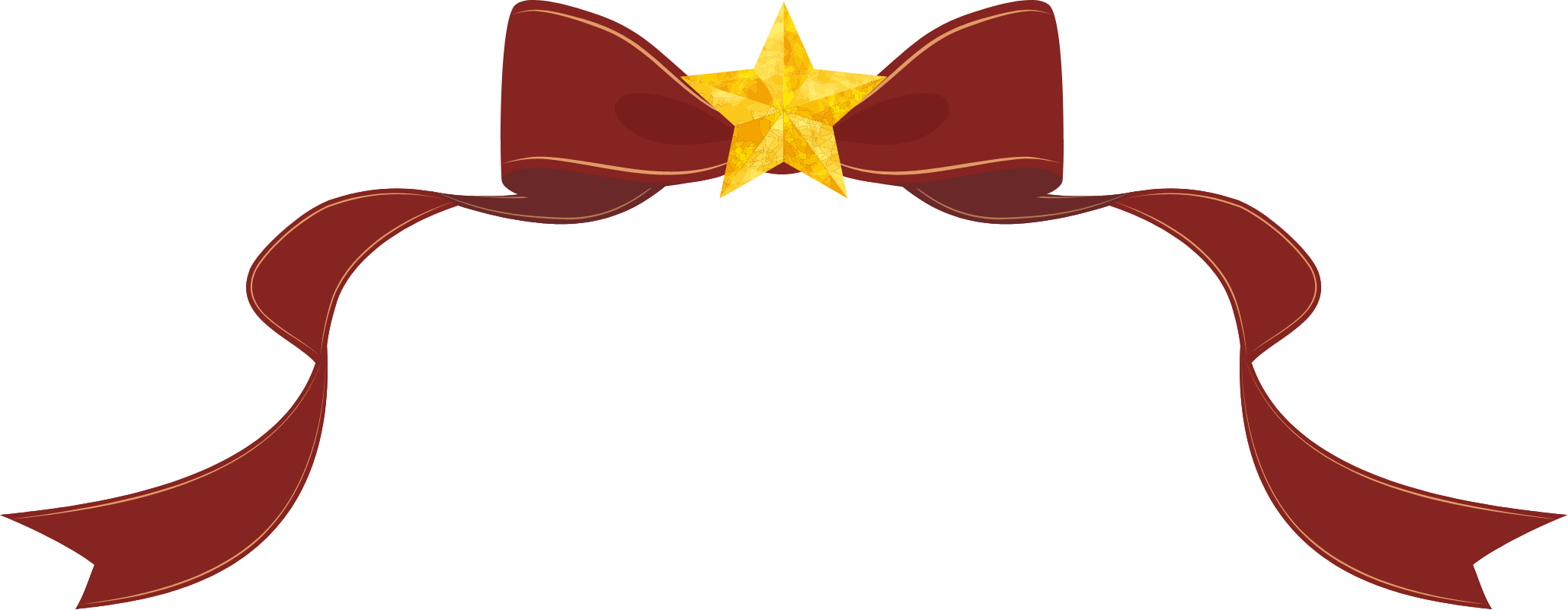 金色の星が付いたリボン