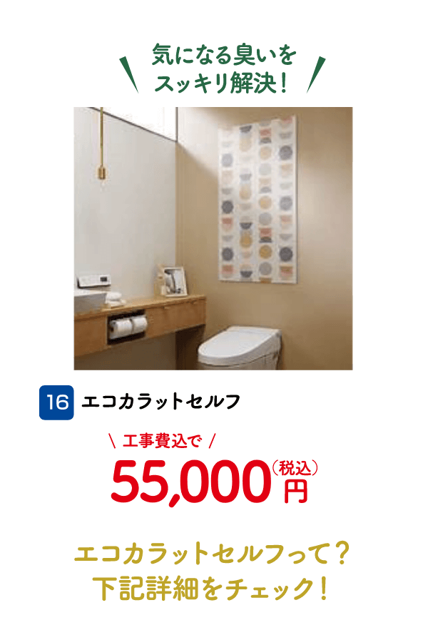 16 エコカラットセルフ 55,000円（税込・工事費込）