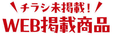 チラシ未掲載！WEB掲載商品 ※各カテゴリーページにも掲載があります。