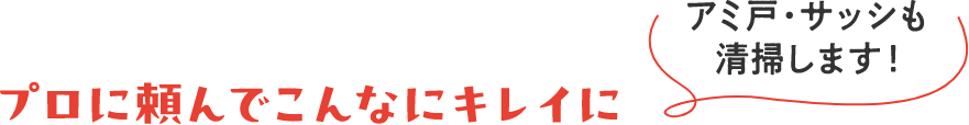 プロに頼んでこんなにキレイに アミ戸・サッシも清掃します！