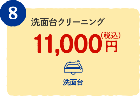8 洗面台クリーニング 11,000円（税込）