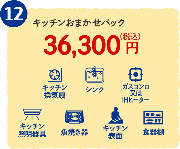 12 キッチンおまかせパック 36,300円（税込）